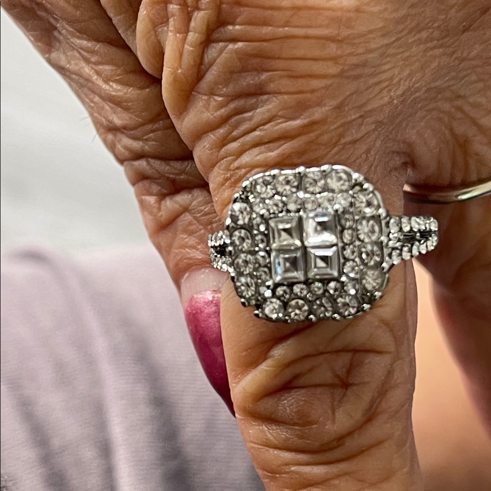 Elegant Silver Crystal Ring Macy’s